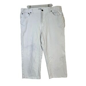 Lauren Ralph Lauren Jeans Women's 16 High-Rise Mid-Calf White Stretch Denim W407